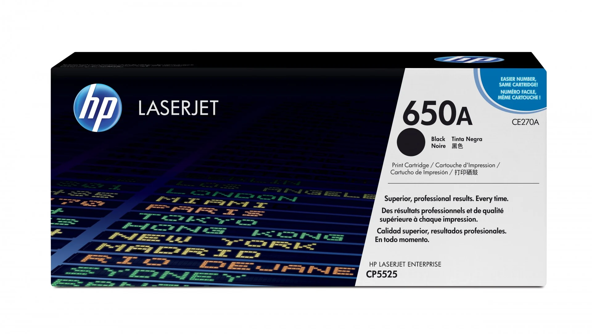 Cartouche de toner noir HP 650A (référence CE270A)