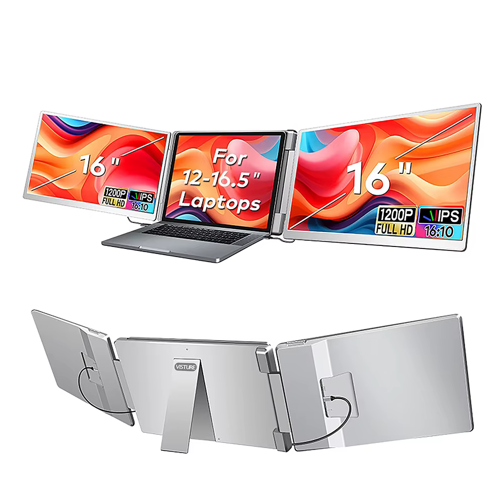 Extension double écran FHD IPS, écran de jeu Portable LCD rétroéclairé, haute définition pour la productivité Rospider de 14 à 16 pouces