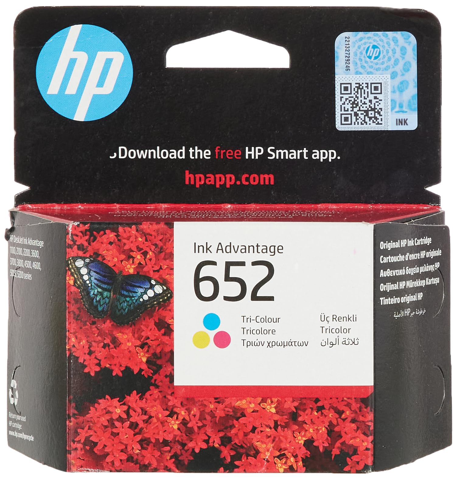 HP 652 Tri-color Original Ink Advantage Cartridge